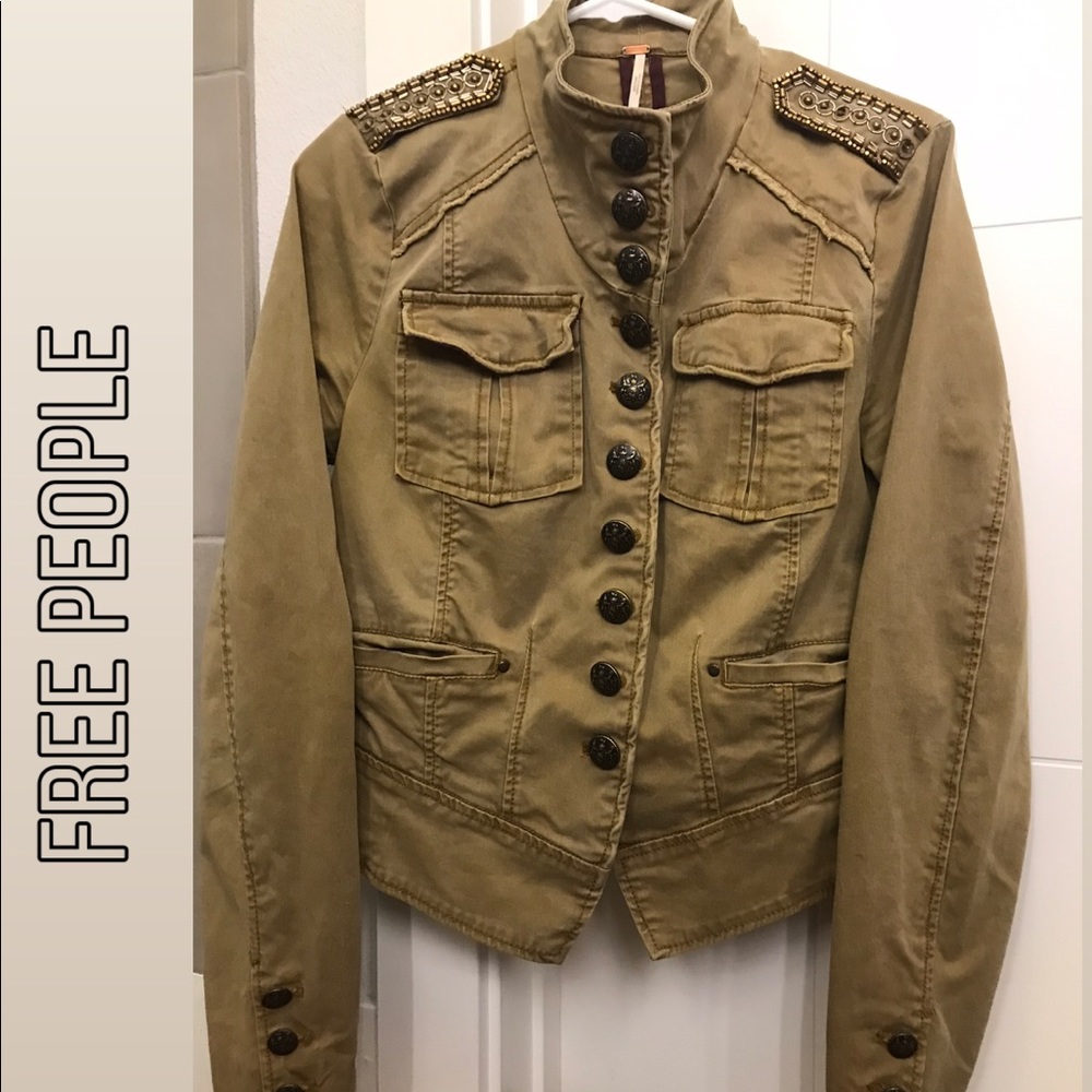 Free People Tan Blazer Jacket